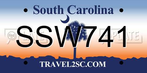 SSW741 South Carolina License Plate