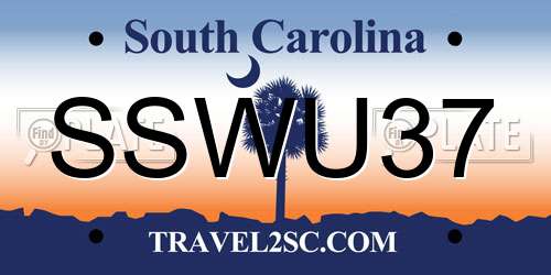 SSWU37 South Carolina License Plate