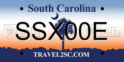 SSX00E South Carolina License Plate