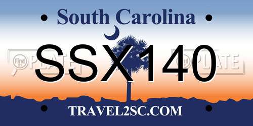 SSX140 South Carolina License Plate