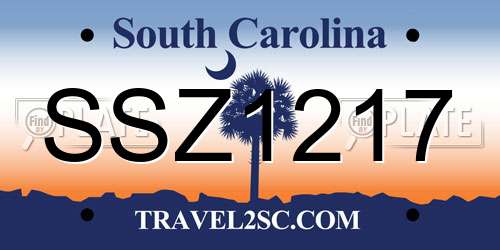 SSZ1217 South Carolina License Plate
