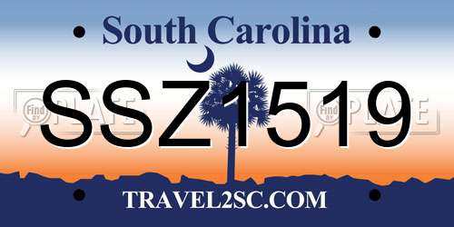 SSZ1519 South Carolina License Plate