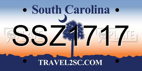 SSZ1717 South Carolina License Plate