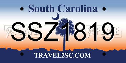 SSZ1819 South Carolina License Plate