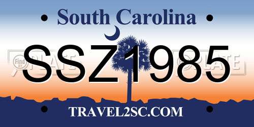 SSZ1985 South Carolina License Plate
