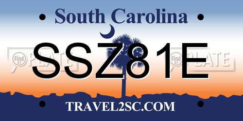 SSZ81E South Carolina License Plate