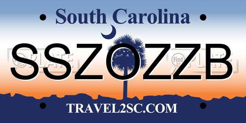 SSZOZZB South Carolina License Plate