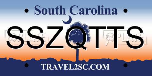 SSZQTTS South Carolina License Plate