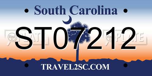 ST07212 South Carolina License Plate