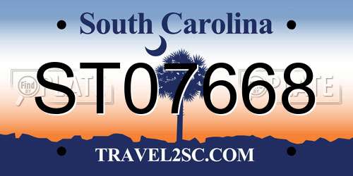 ST07668 South Carolina License Plate