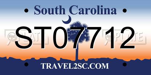 ST07712 South Carolina License Plate