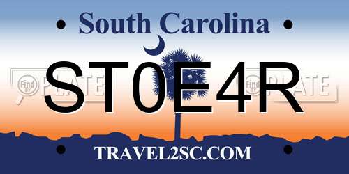 ST0E4R South Carolina License Plate