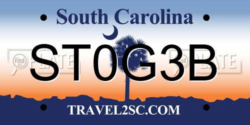 ST0G3B South Carolina License Plate