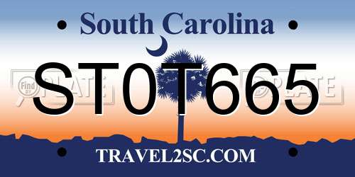 ST0T665 South Carolina License Plate