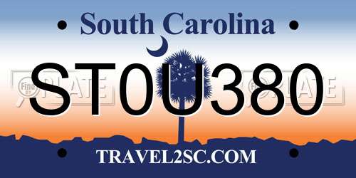 ST0U380 South Carolina License Plate