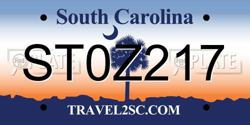 ST0Z217 South Carolina License Plate