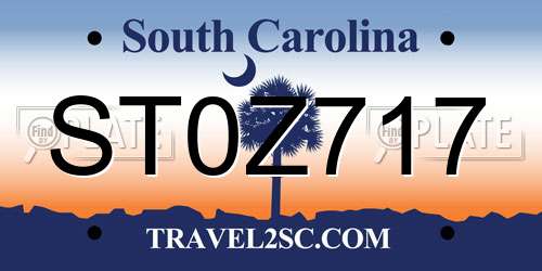 ST0Z717 South Carolina License Plate