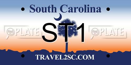 ST1 South Carolina License Plate