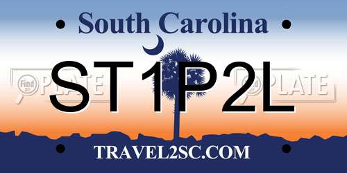 ST1P2L South Carolina License Plate