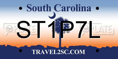ST1P7L South Carolina License Plate