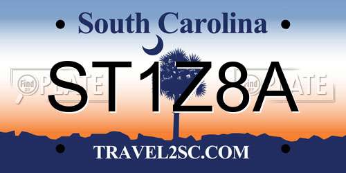 ST1Z8A South Carolina License Plate