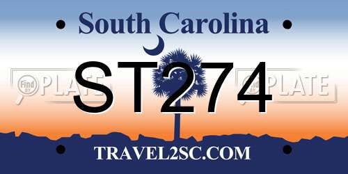 ST274 South Carolina License Plate
