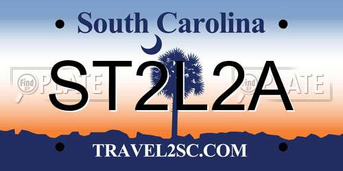 ST2L2A South Carolina License Plate
