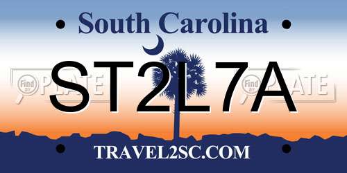 ST2L7A South Carolina License Plate