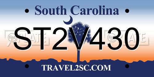 ST2V430 South Carolina License Plate