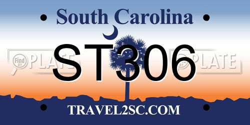 ST306 South Carolina License Plate