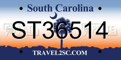 ST36514 South Carolina License Plate