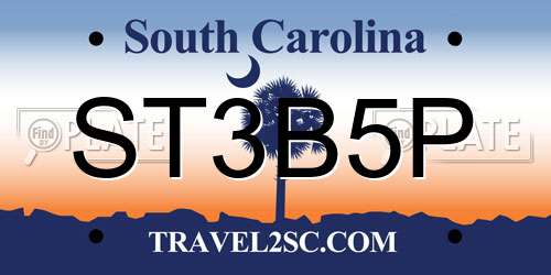 ST3B5P South Carolina License Plate