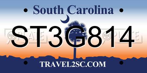 ST3G814 South Carolina License Plate