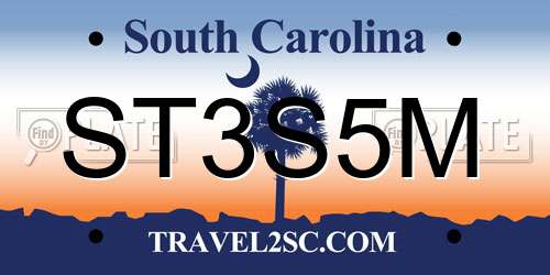 ST3S5M South Carolina License Plate