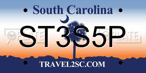 ST3S5P South Carolina License Plate
