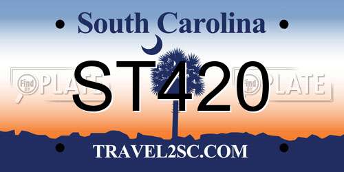 ST420 South Carolina License Plate
