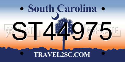 ST44975 South Carolina License Plate