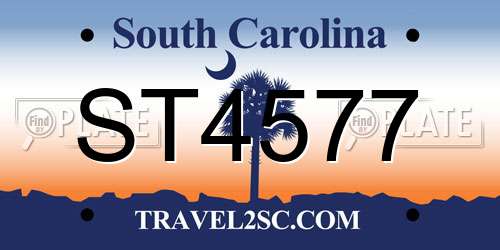 ST4577 South Carolina License Plate