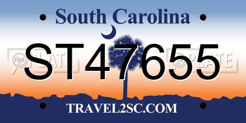 ST47655 South Carolina License Plate
