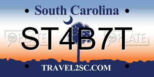 ST4B7T South Carolina License Plate