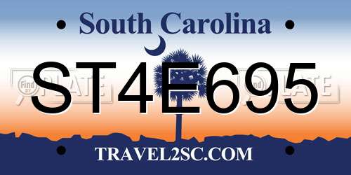 ST4E695 South Carolina License Plate