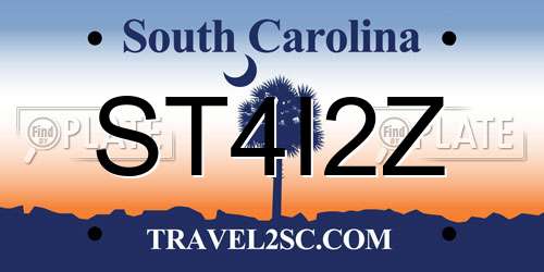 ST4I2Z South Carolina License Plate