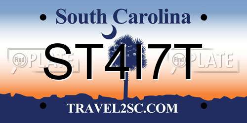 ST4I7T South Carolina License Plate