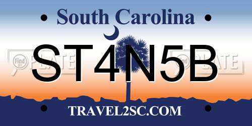 ST4N5B South Carolina License Plate
