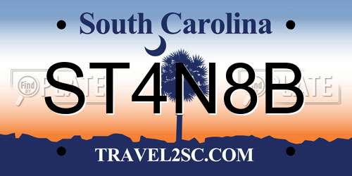 ST4N8B South Carolina License Plate