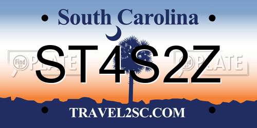 ST4S2Z South Carolina License Plate