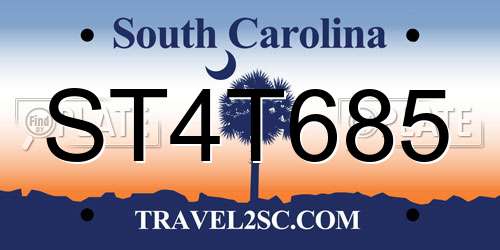 ST4T685 South Carolina License Plate
