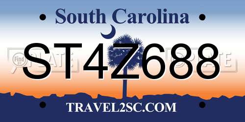ST4Z688 South Carolina License Plate