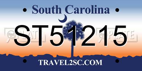 ST51215 South Carolina License Plate
