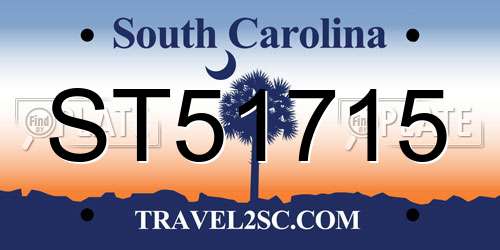 ST51715 South Carolina License Plate